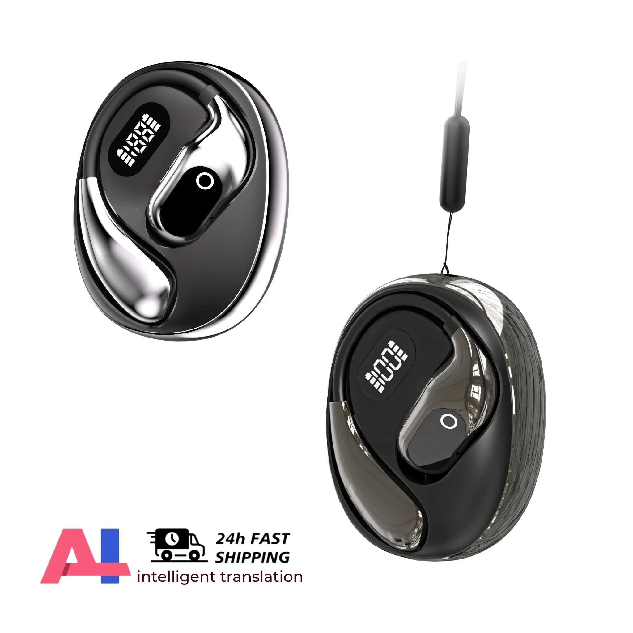 Real-Time Translator Earbuds with 144 Languages Bluetooth Headphones-Ai-Black and Blue