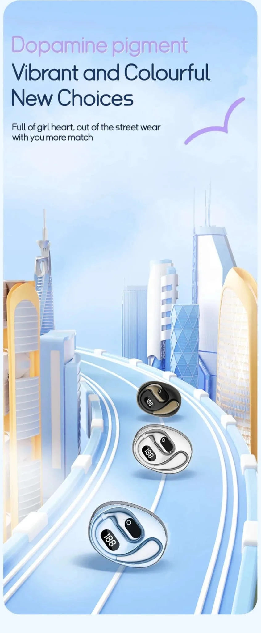 Real-Time Translator Earbuds with 144 Languages Bluetooth Headphones-Ai-Black and Blue