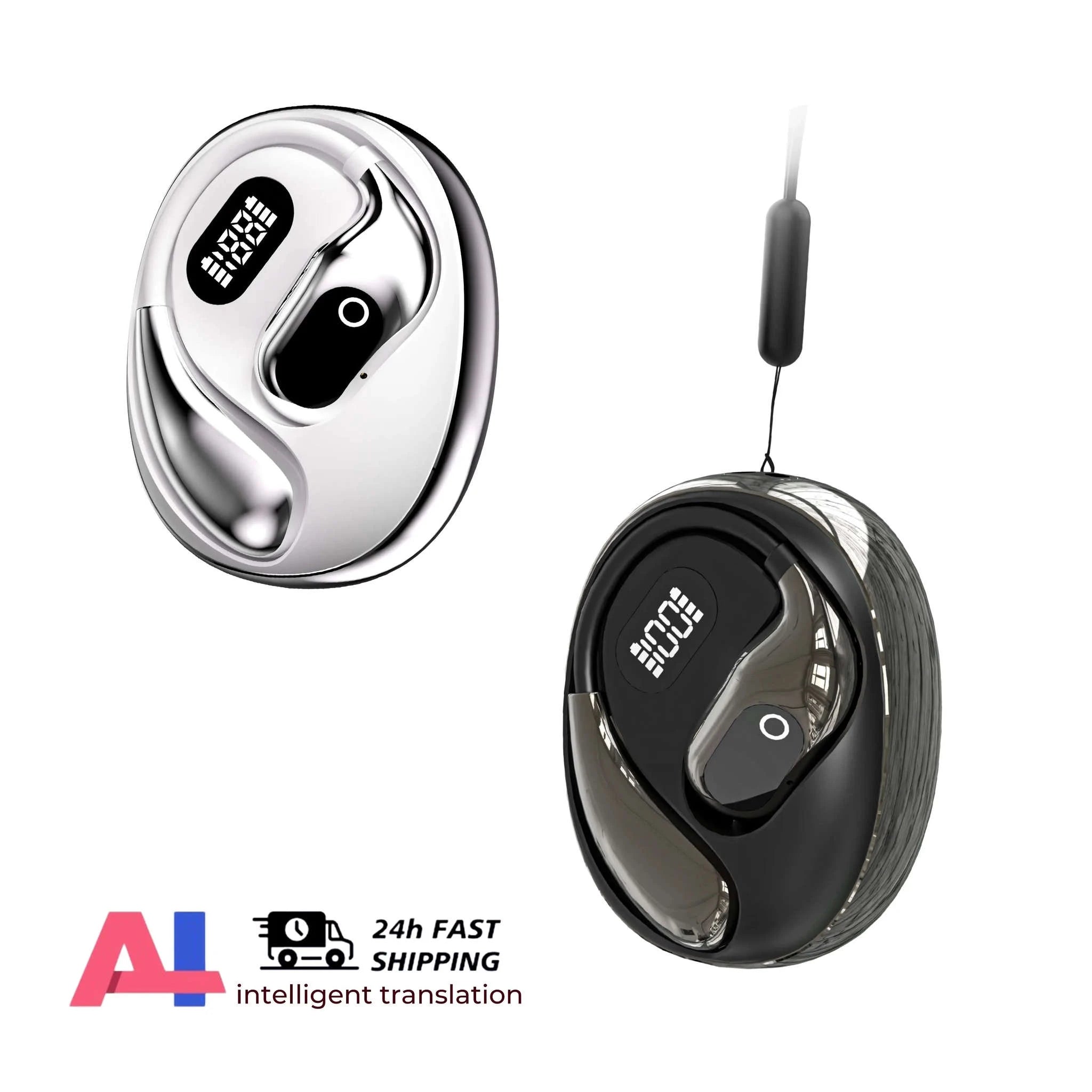 Real-Time Translator Earbuds with 144 Languages Bluetooth Headphones-Ai-Black and Blue