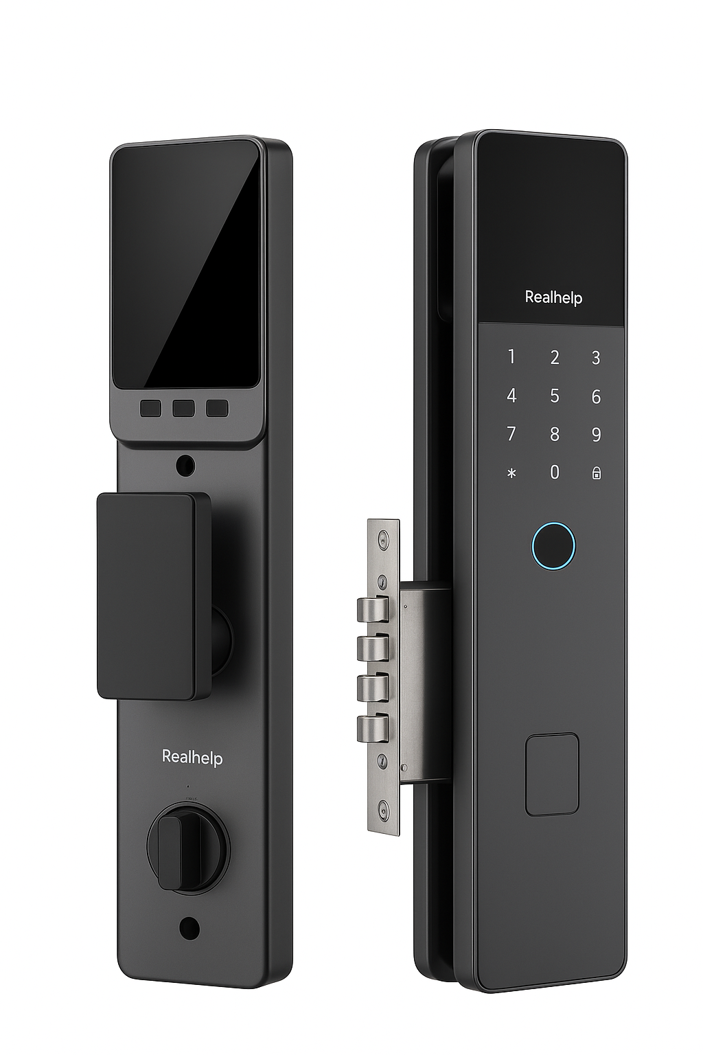 Realhelp K49 Smart Door Lock 6068 Mortise Fingerprint Door Lock PIN Code RFID Card Keyless Entry Electronic Lock 4200mAh Rechargeable Battery Standalone Security for Home Apartment Office EU Warehouse