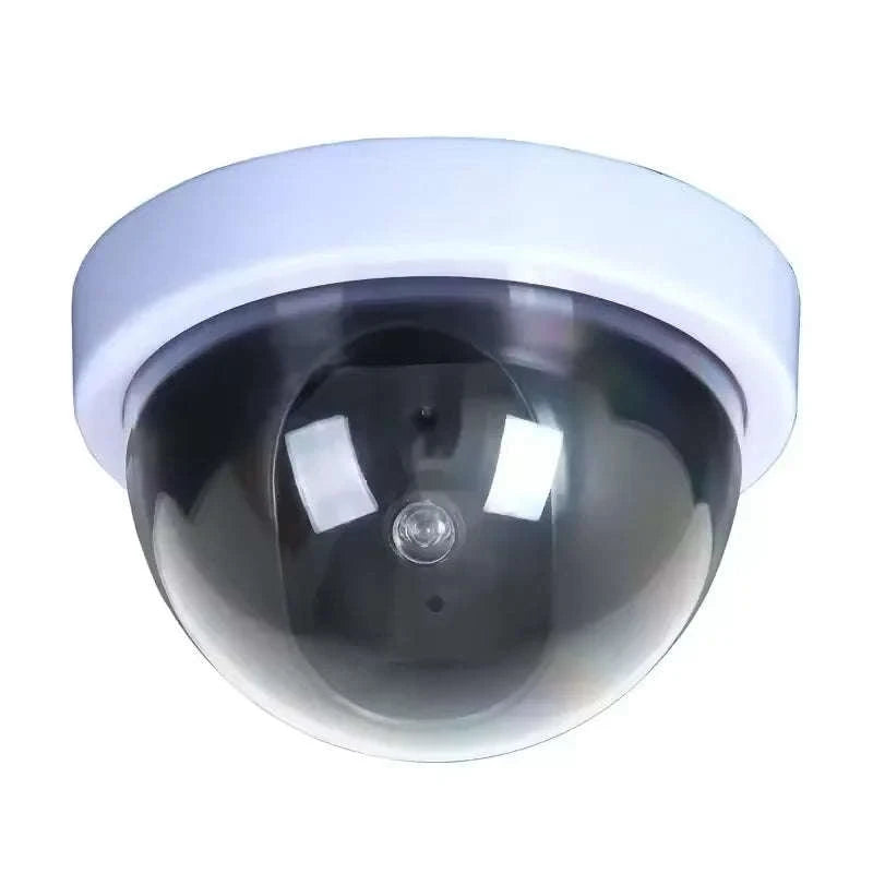 Realistic Dummy Security Camera with Flashing LED Deterrent-Black