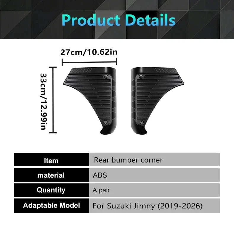 Rear Bumper Corner Protector for 2019-2026 Models-Black
