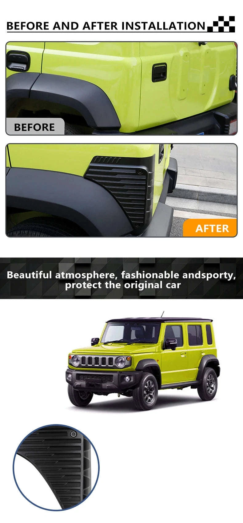 Rear Bumper Corner Protector for 2019-2026 Models-Black