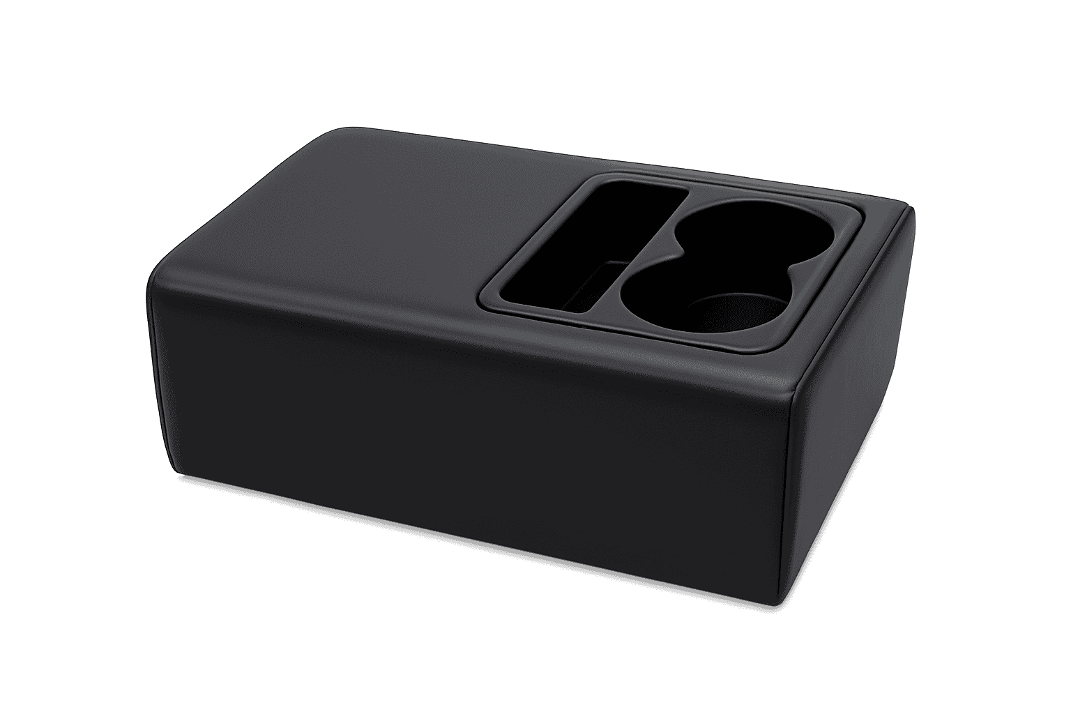 Rear Seat Armrest Booster Pad with Cup Holders and Double Pockets-Black / China Mainland