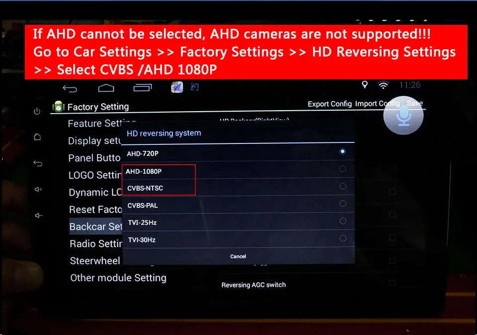 Rear View Backup Camera with AHD 2K Wireless-CVBS AHD 1080P