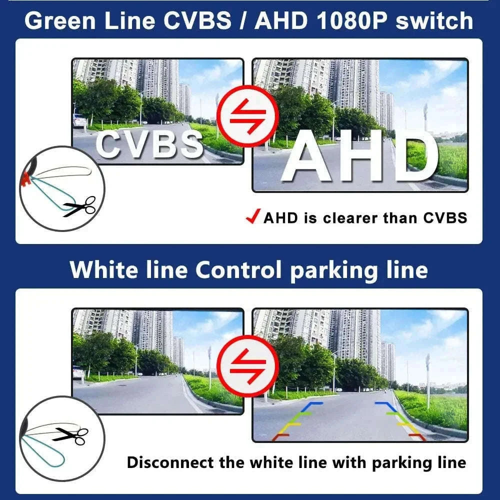 Rear View Backup Camera with AHD 2K Wireless-CVBS AHD 1080P
