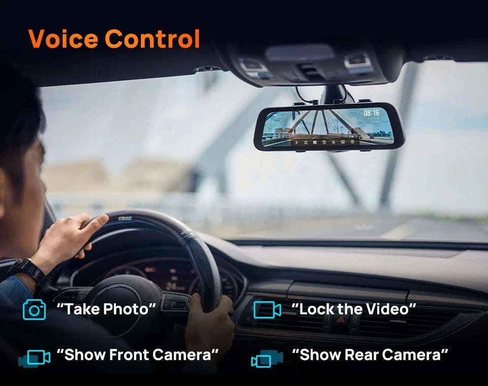 Rearview Dash Cam 9.35 Inch Touch Screen 3K Dual-Channel HDR Voice Control Parking Surveillance-S500 Set / Russian Federation / No SD card