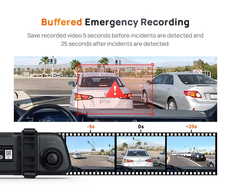 Rearview Dash Cam 9.35 Inch Touch Screen 3K Dual-Channel HDR Voice Control Parking Surveillance-S500 Set / Russian Federation / No SD card