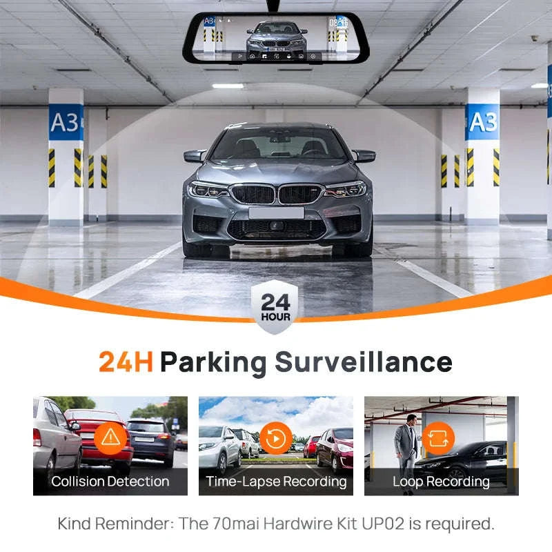 Rearview Dash Cam 9.35 Inch Touch Screen 3K Dual-Channel HDR Voice Control Parking Surveillance-S500 Set / Russian Federation / No SD card
