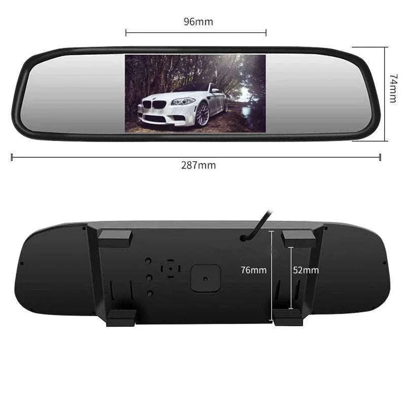Rearview Mirror Parking Sensor System with 4 Radar Probes-033-078-015E-BE-22mm / China Mainland