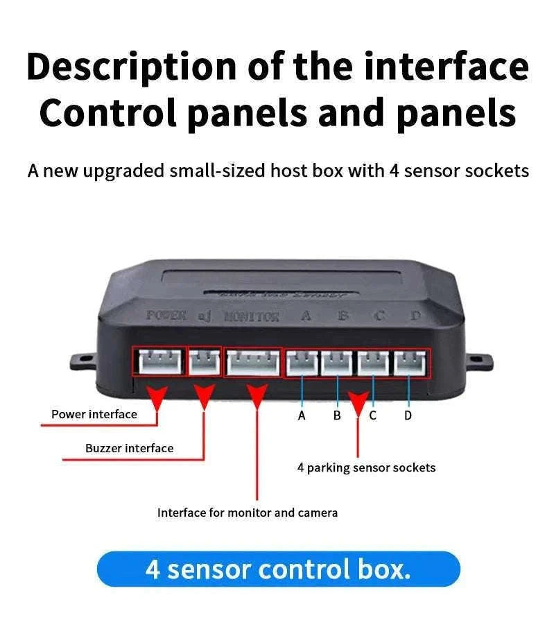 Rearview Mirror Parking Sensor System with 4 Radar Probes-033-078-015E-BE-22mm / China Mainland