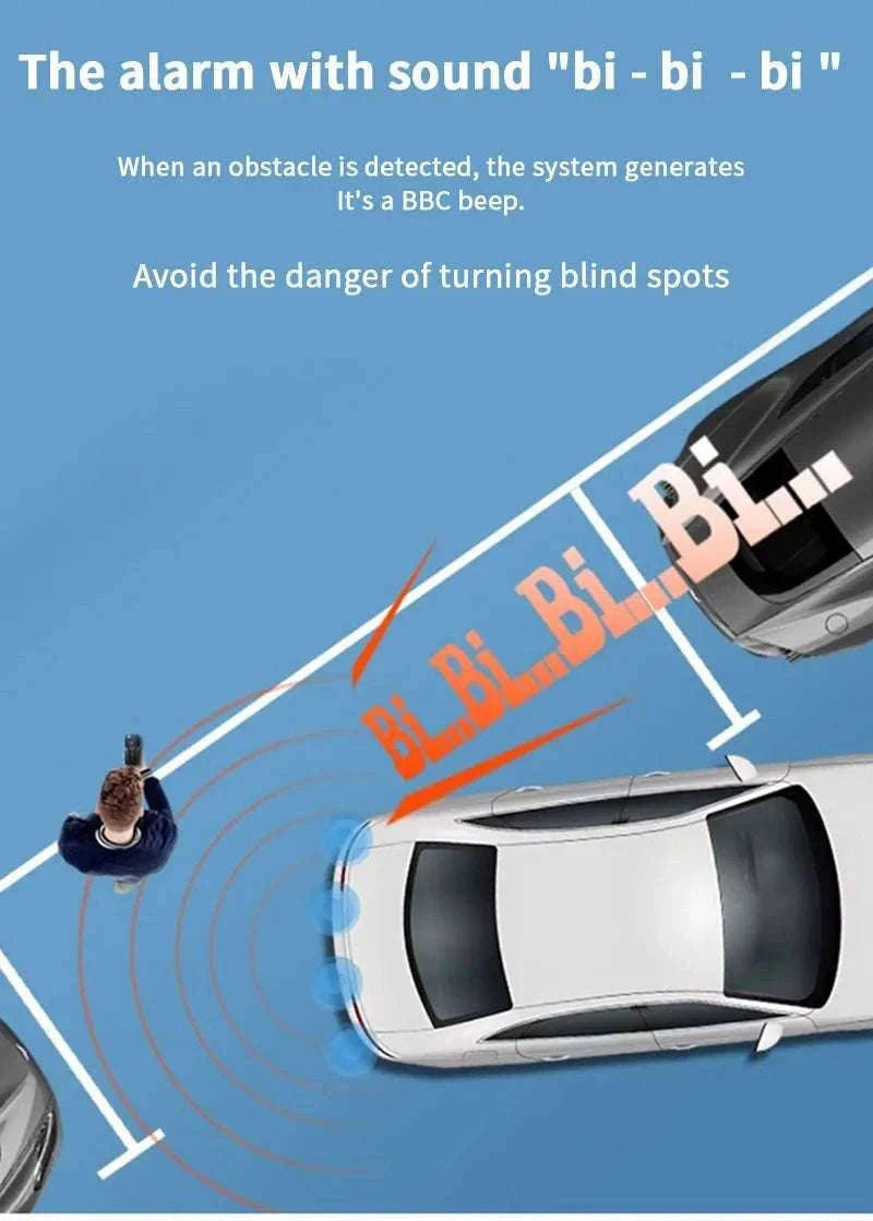 Rearview Mirror Parking Sensor System with 4 Radar Probes-033-078-015E-BE-22mm / China Mainland
