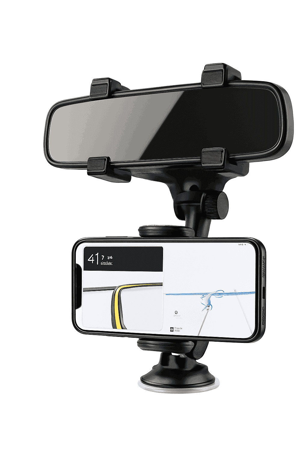 Rearview Mirror Phone Holder-black