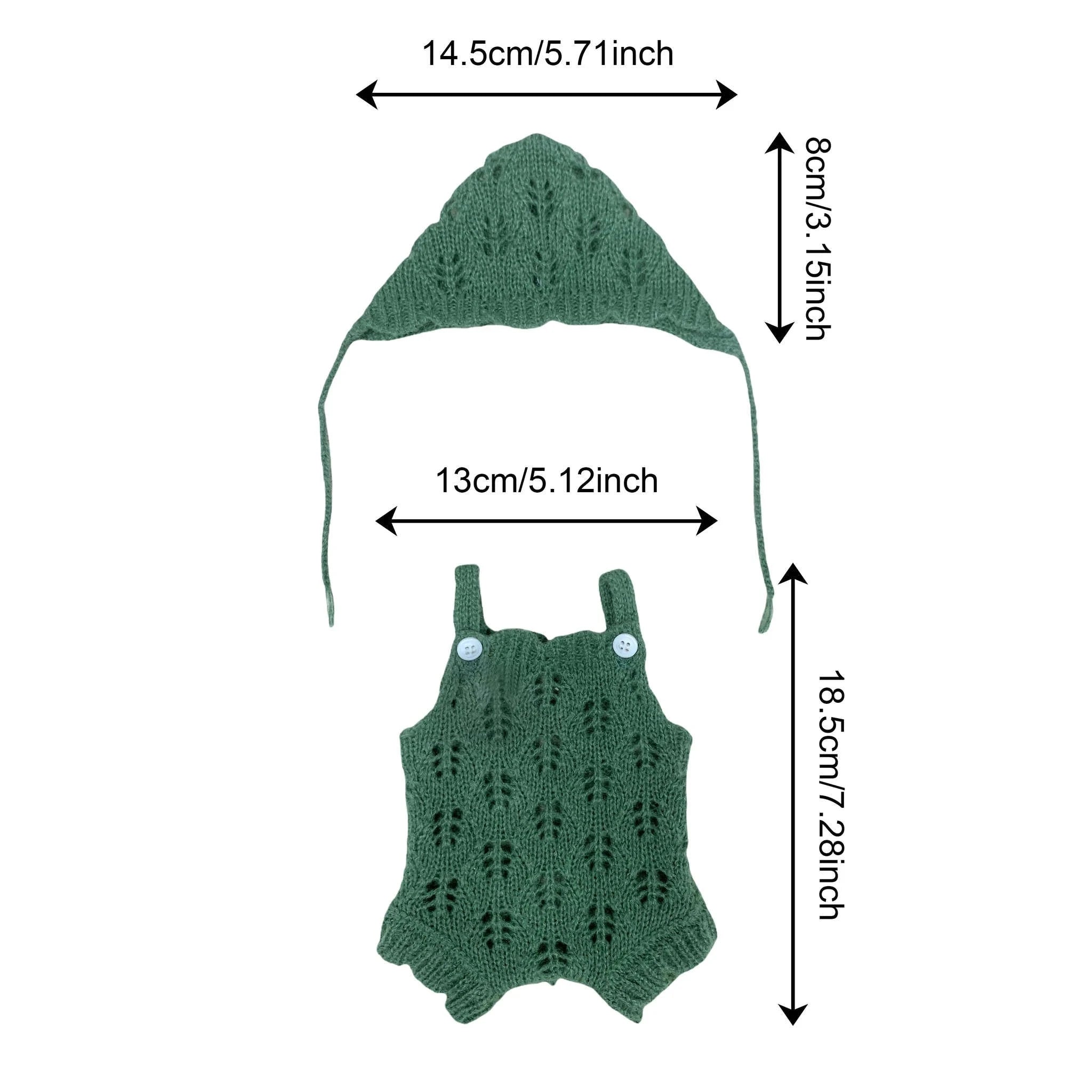 Reborn Doll Sweater Outfits for 10–12 Inch Dolls-Green