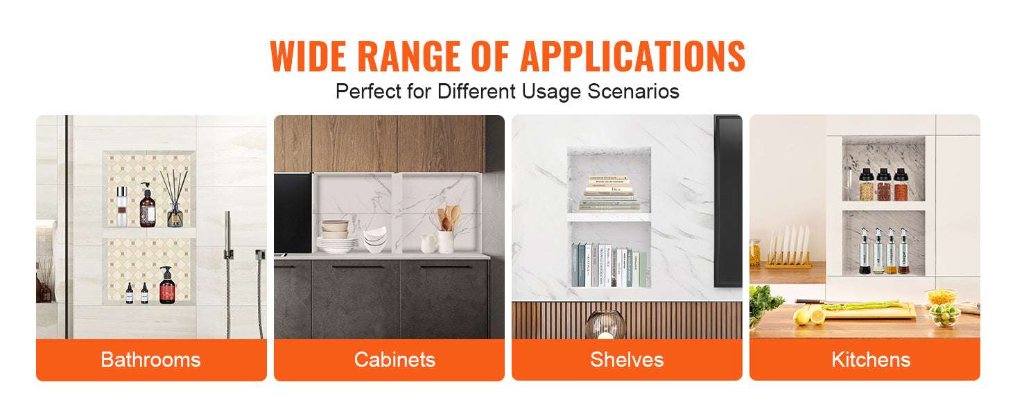 Recessed Shower Niche Shelf 16x24 Double Layer Waterproof Storage-16x24in 2Layers / United States