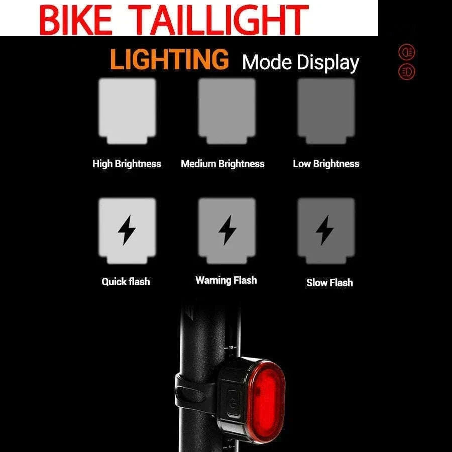Rechargeable Bike Light Set Front & Rear LED Lights USB-C-Bike white Headlight