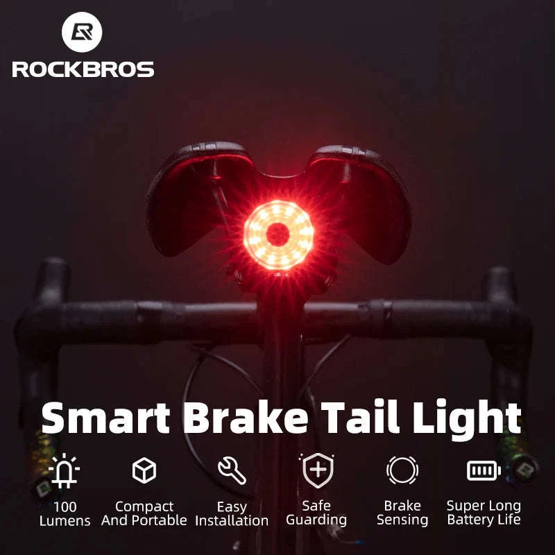 Rechargeable Bike Tail Light with Brake Sensing & 7 Modes-WR05