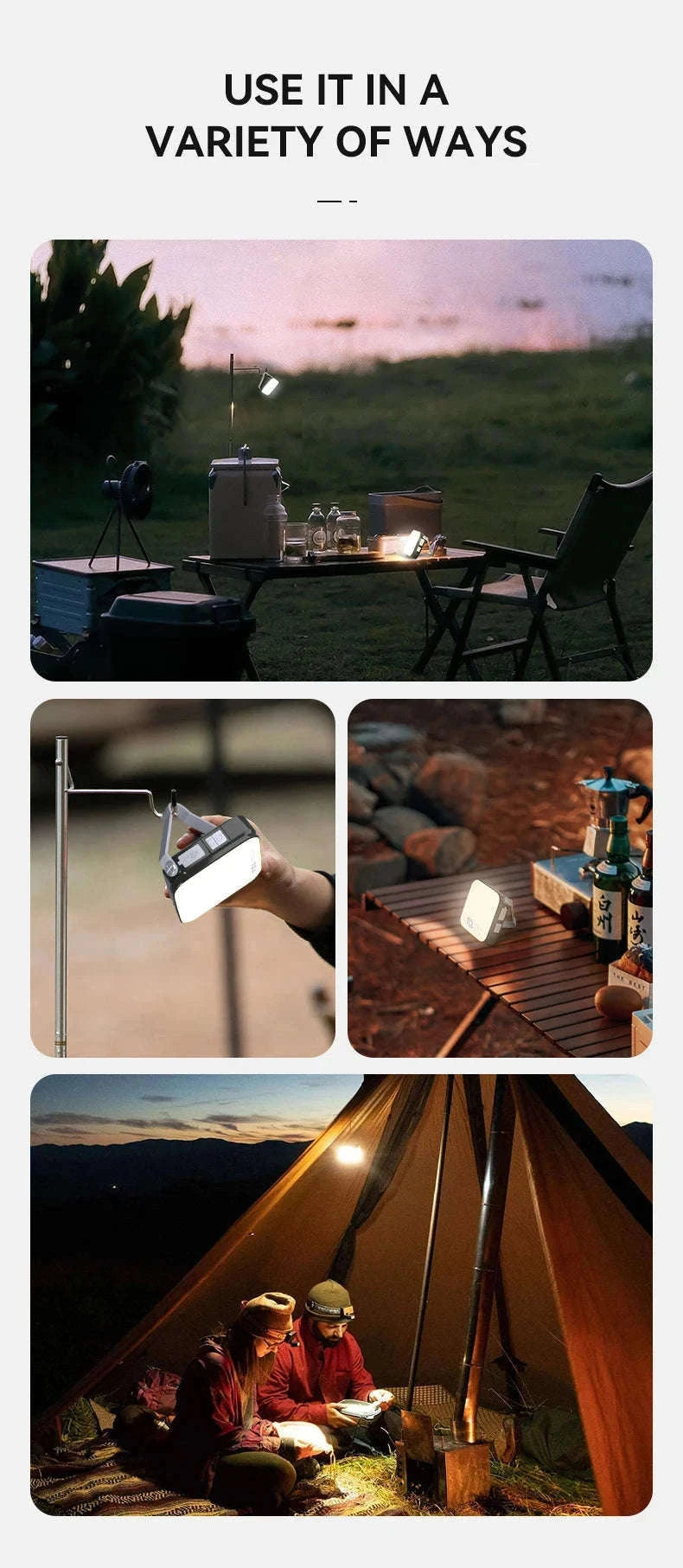 Rechargeable Camping Lantern Portable Hanging Light-Default Title