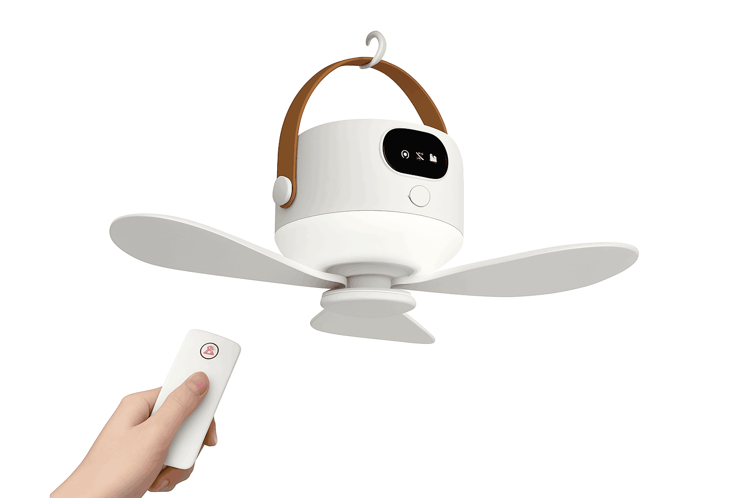 Rechargeable Ceiling Camping Fan with Remote Light for Small Spaces-Charging Model-White / China Mainland