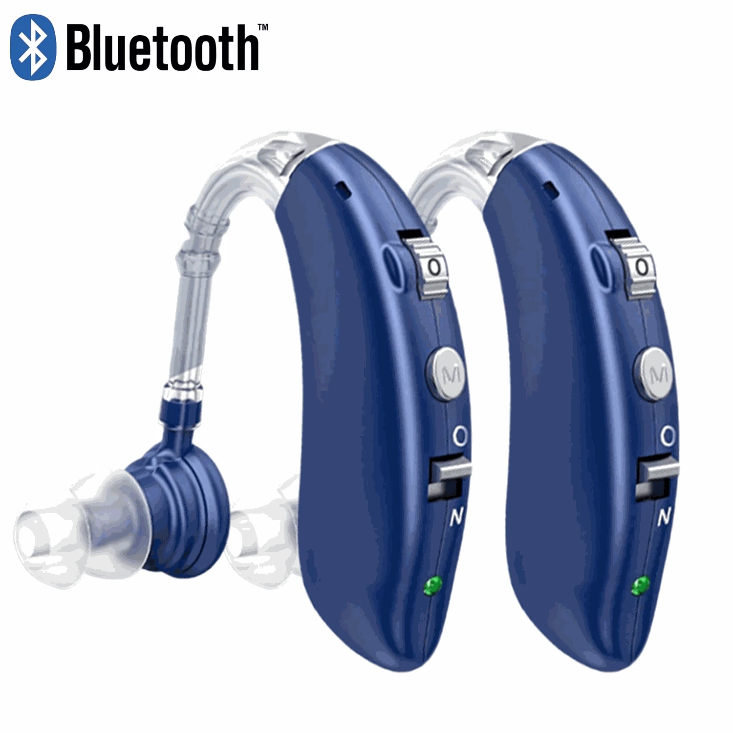 Rechargeable Digital Hearing Aid with Adjustable Tone for Clearer Hearing-BLUE 1 PCS