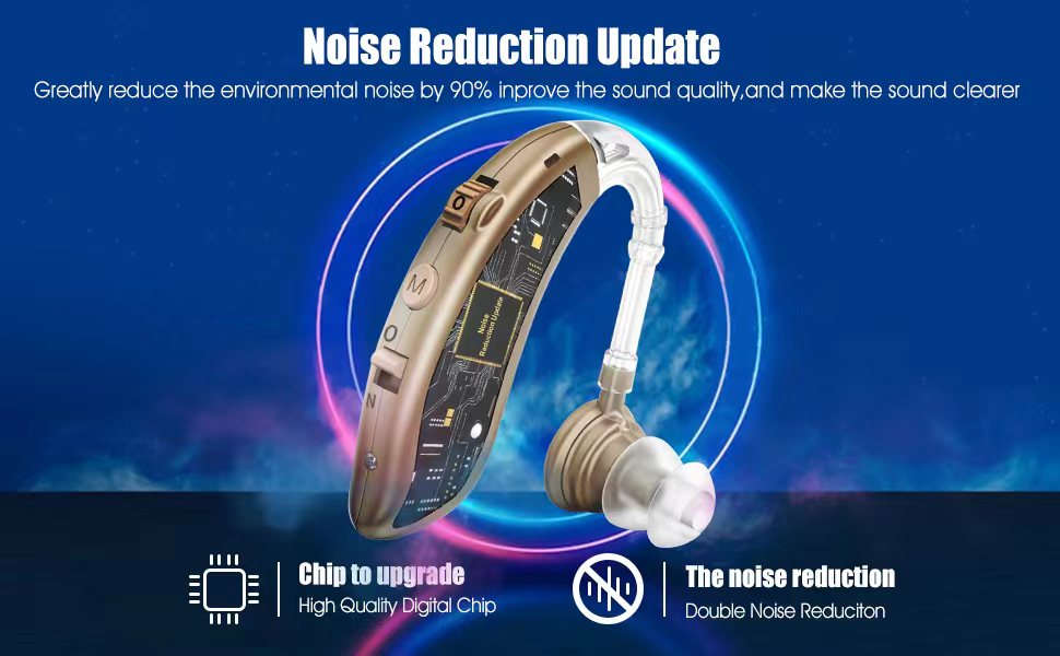Rechargeable Digital Hearing Aid with Adjustable Tone for Clearer Hearing-BLUE 1 PCS