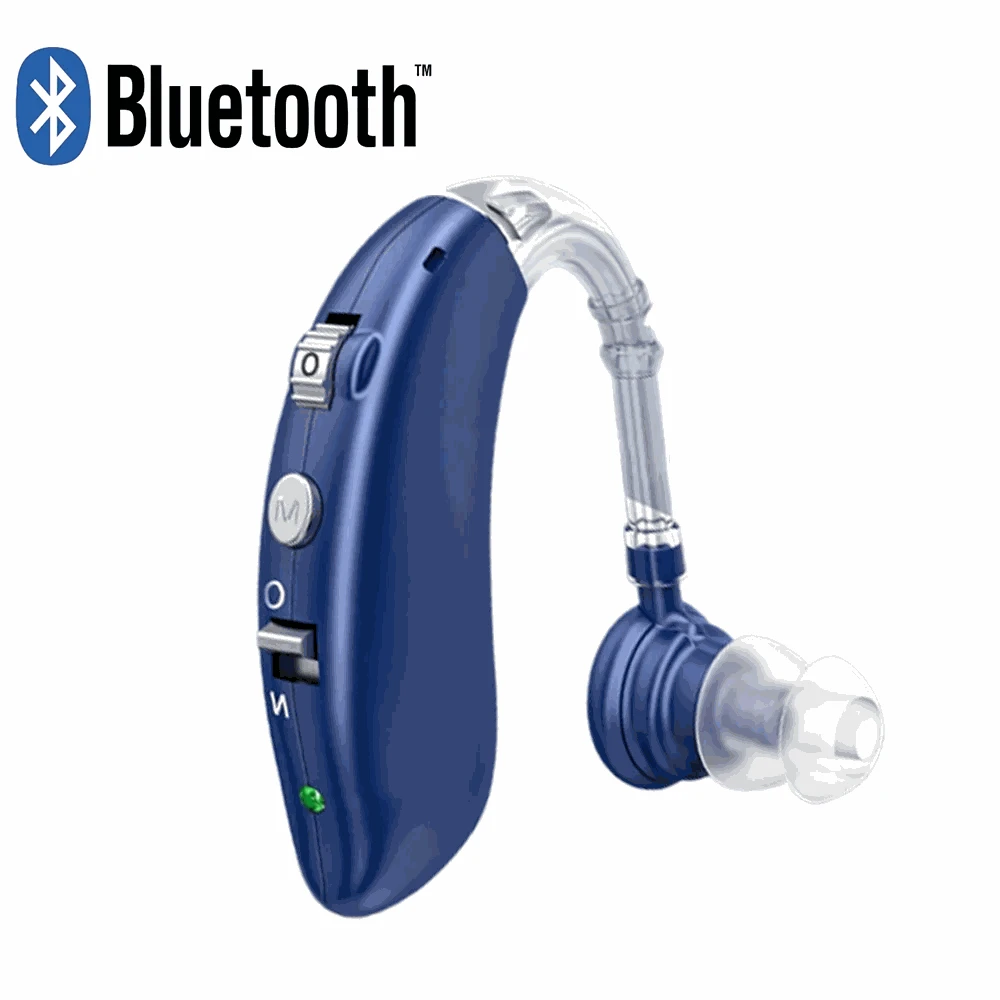 Rechargeable Digital Hearing Aid with Adjustable Tone for Clearer Hearing-BLUE 1 PCS