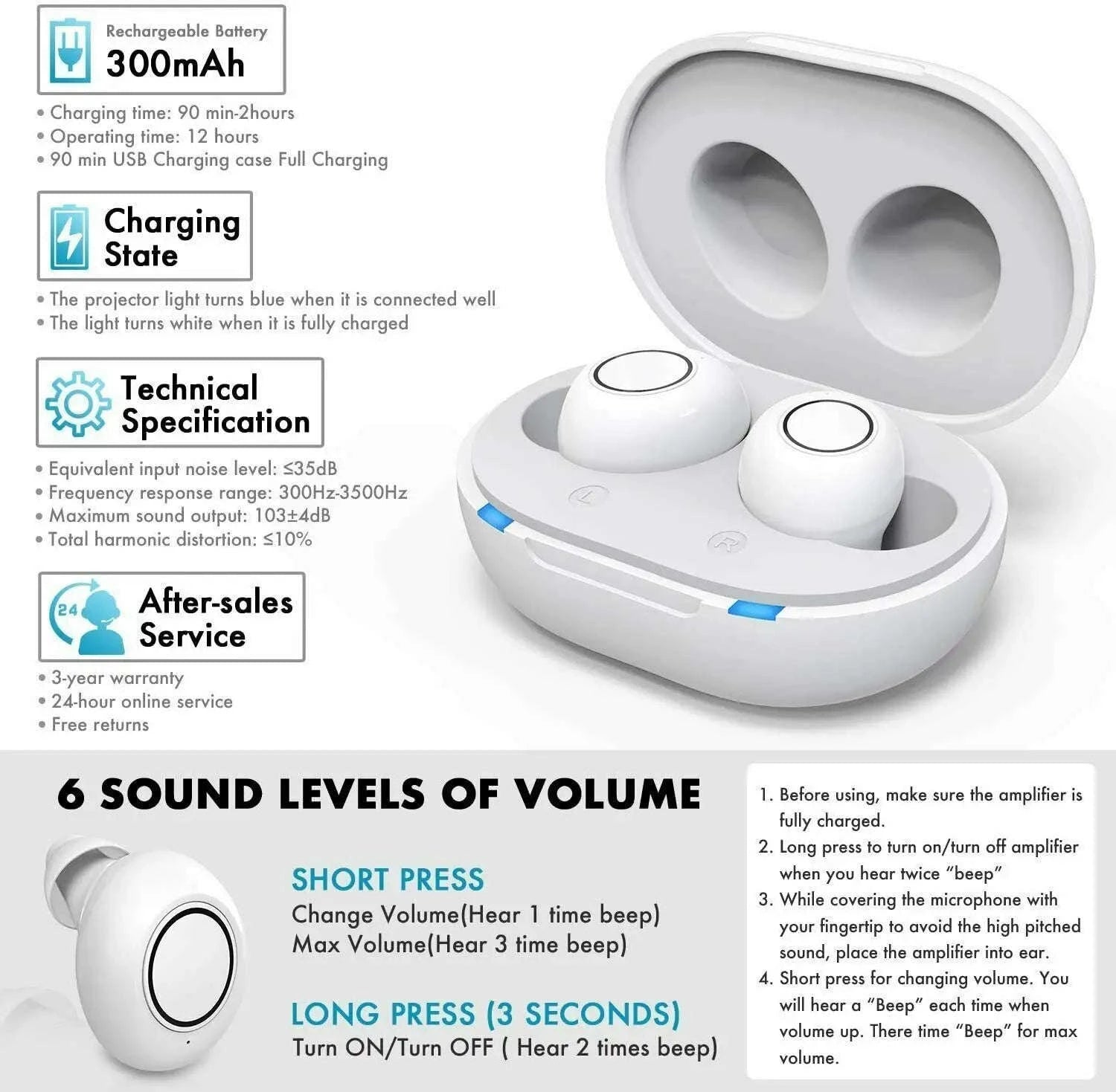 Rechargeable Hearing Aids with Clear Digital Amplification-Default Title