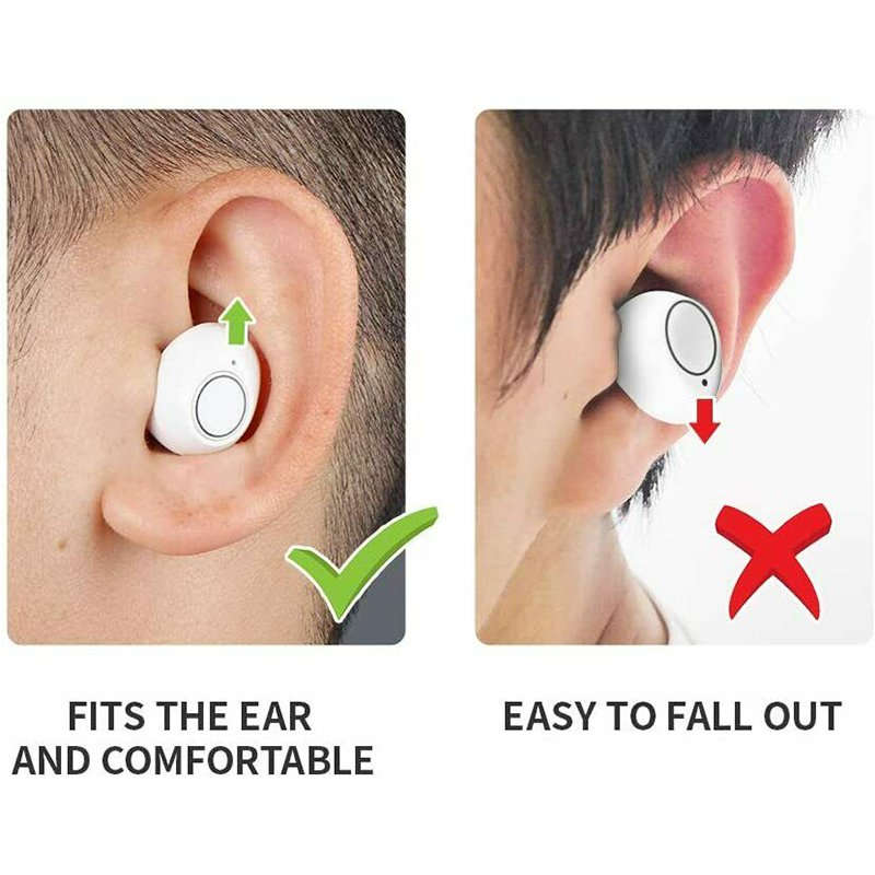 Rechargeable Hearing Amplifier – Clear, Comfortable Sound Support-White / GERMANY