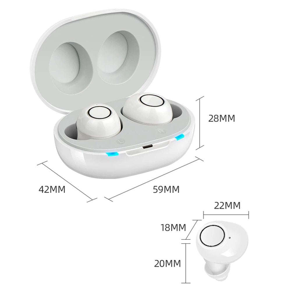 Rechargeable Hearing Amplifier – Clear, Comfortable Sound Support-White / GERMANY