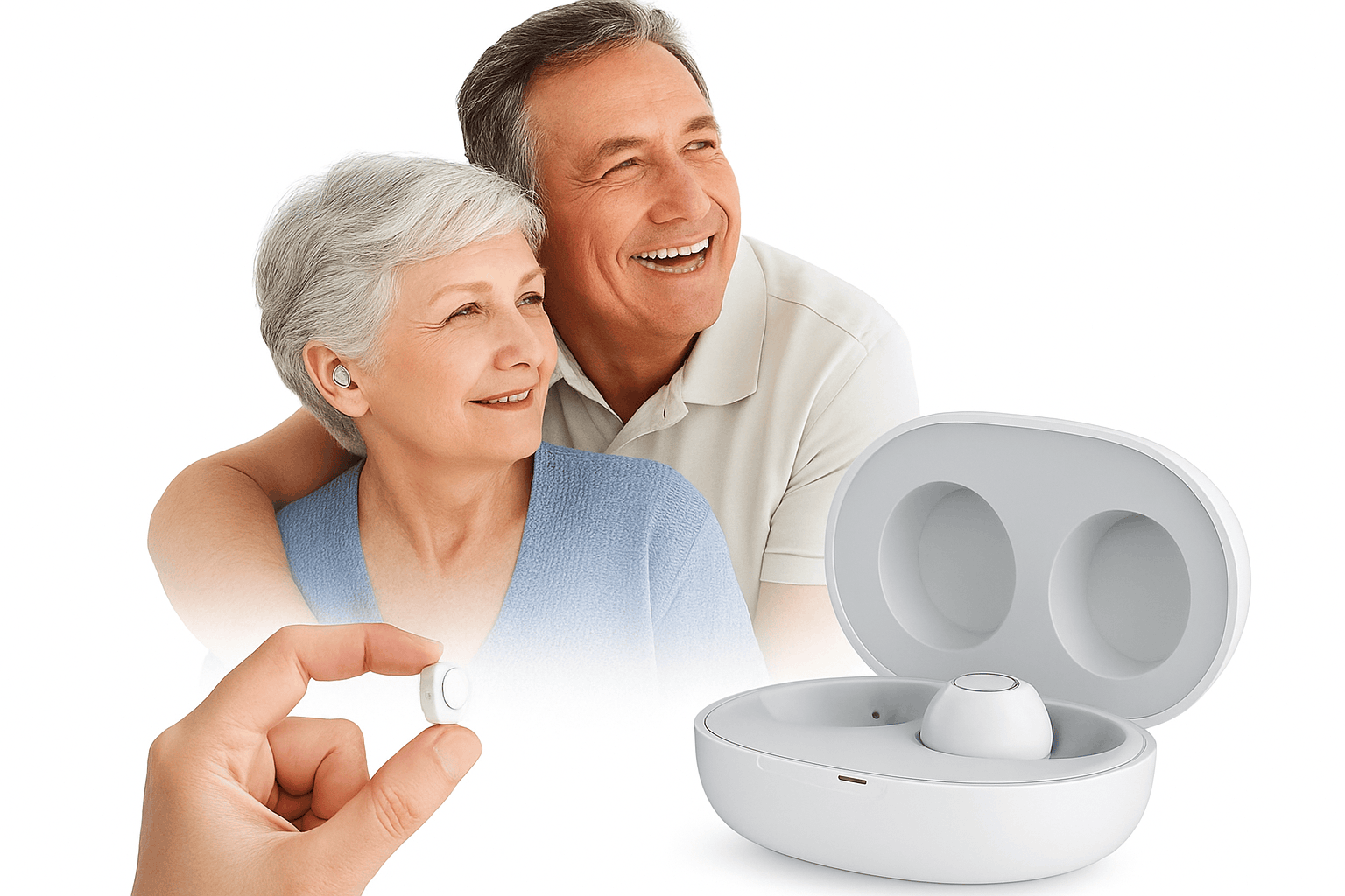 Rechargeable Hearing Amplifier for Clear, Comfortable Listening-White / GERMANY