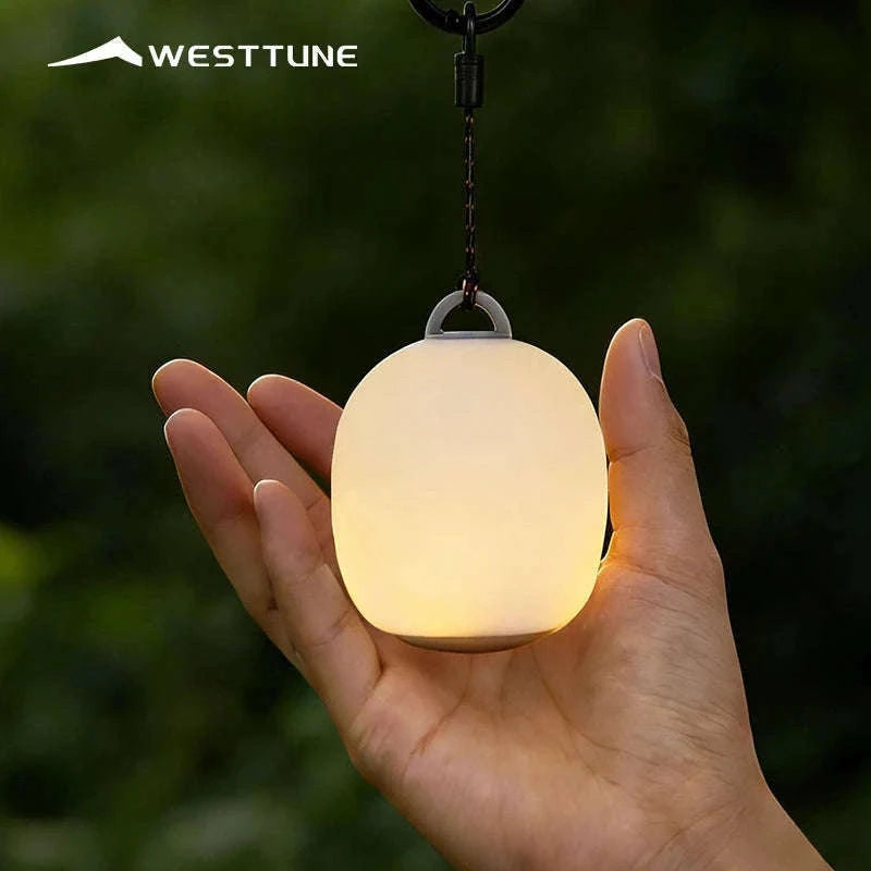 Rechargeable LED Camping Lantern for Hiking and Outdoor Use-White