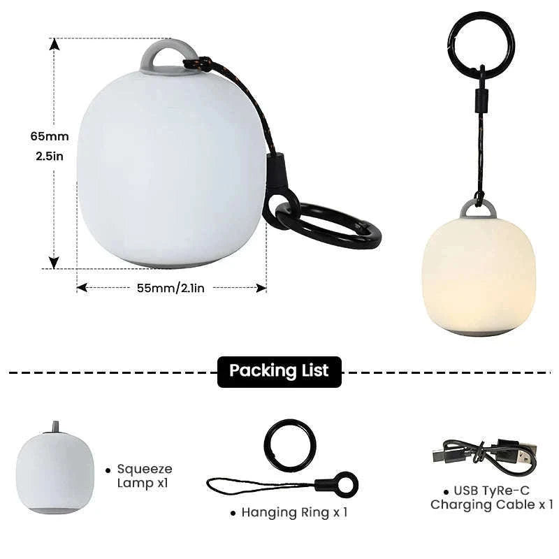 Rechargeable LED Camping Lantern for Hiking and Outdoor Use-White