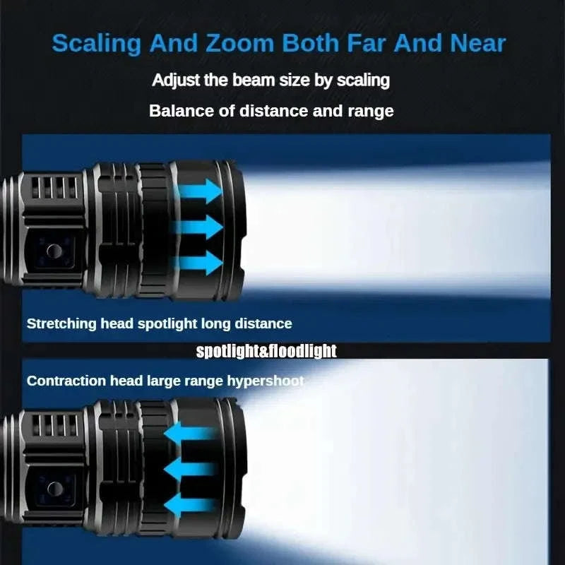 Rechargeable LED Flashlight with 200m Beam & 25000mAh Battery-S33 / United States