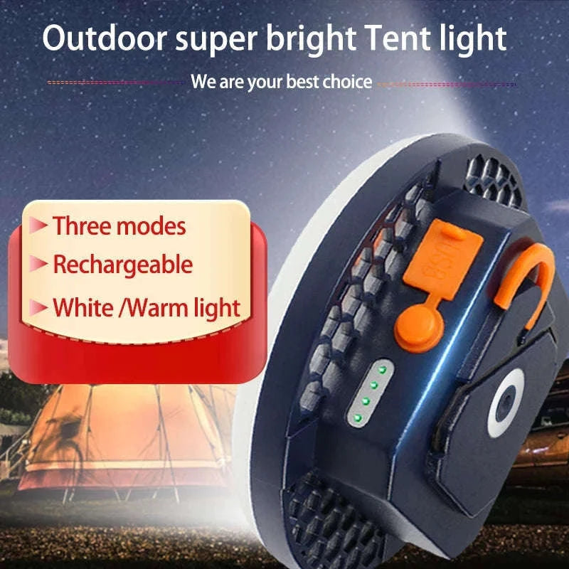 Rechargeable LED Tent Light Portable Emergency Lantern-Blue MOS-13 White