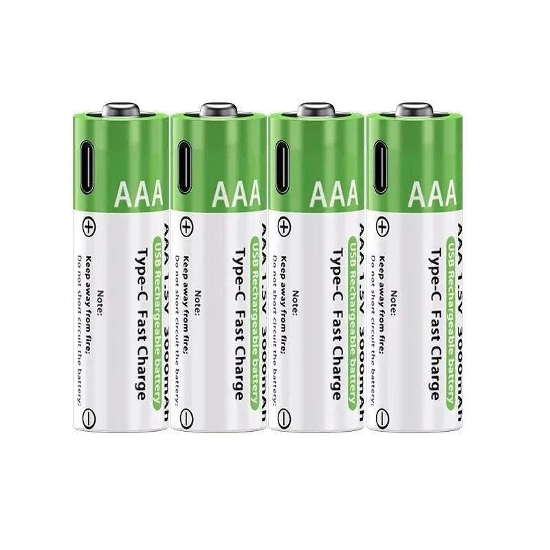 Rechargeable Lithium AA & AAA Batteries with Type-C Fast Charging Set-4PCS-AA / 1.5V