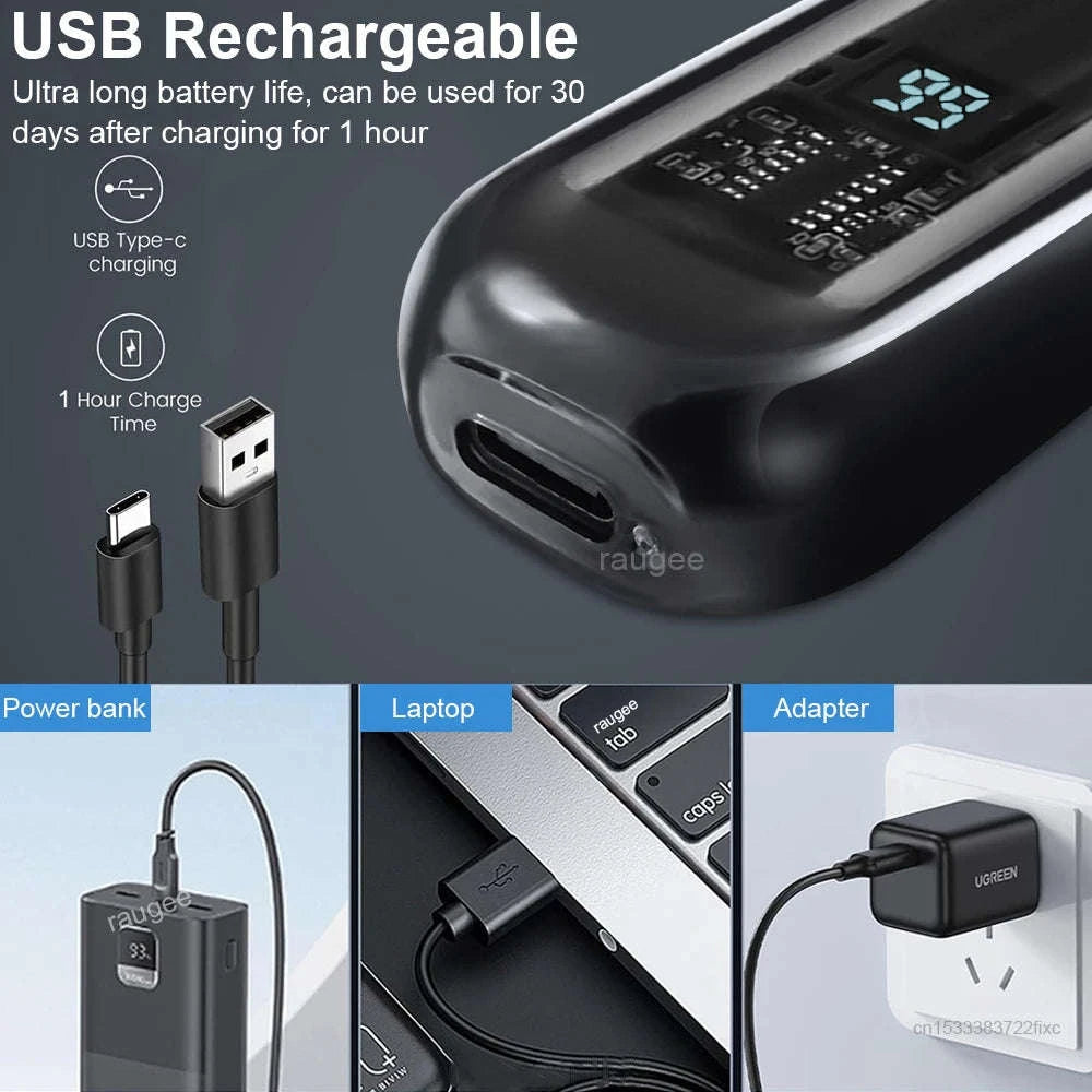 Rechargeable Nose Hair Trimmer for Precision Grooming-black