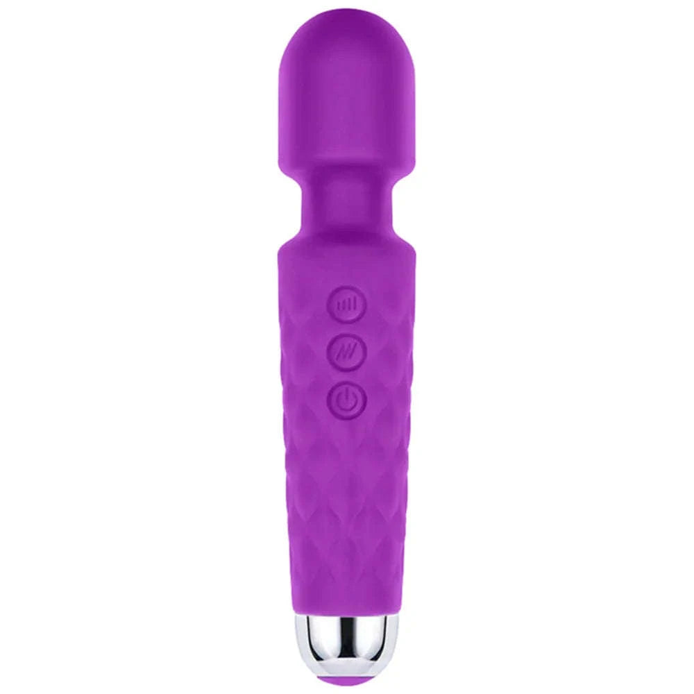 Rechargeable Personal Massager Wand with Multiple Patterns and Speeds-Rose red