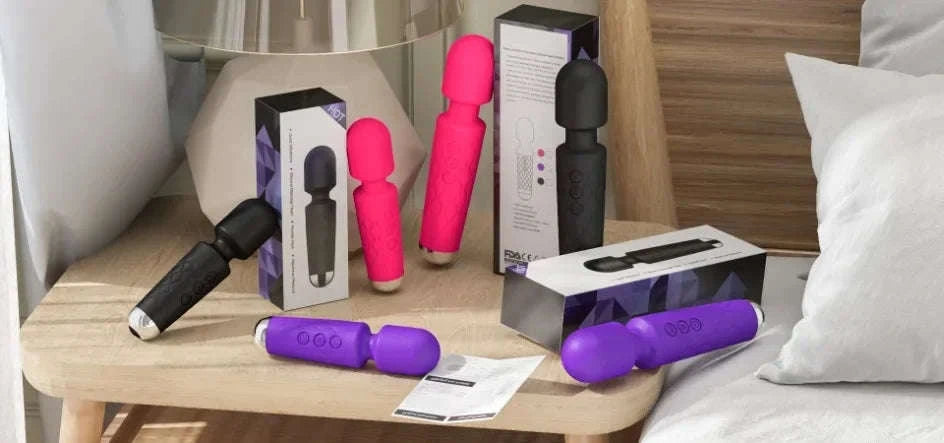 Rechargeable Personal Massager Wand with Multiple Patterns and Speeds-Rose red