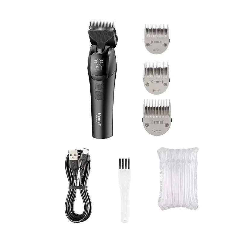 Rechargeable Pet Grooming Clipper with Quiet Motor & LCD Display-KM-1857