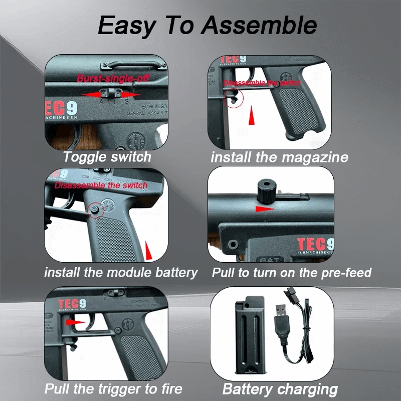 Rechargeable Toy Gun for Indoor and Outdoor Team Games-United States
