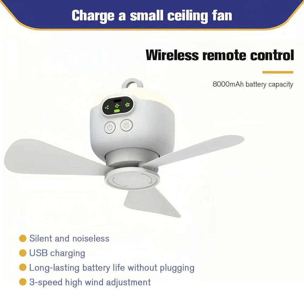 Rechargeable Wireless Camping Fan Light with Remote Control-United States