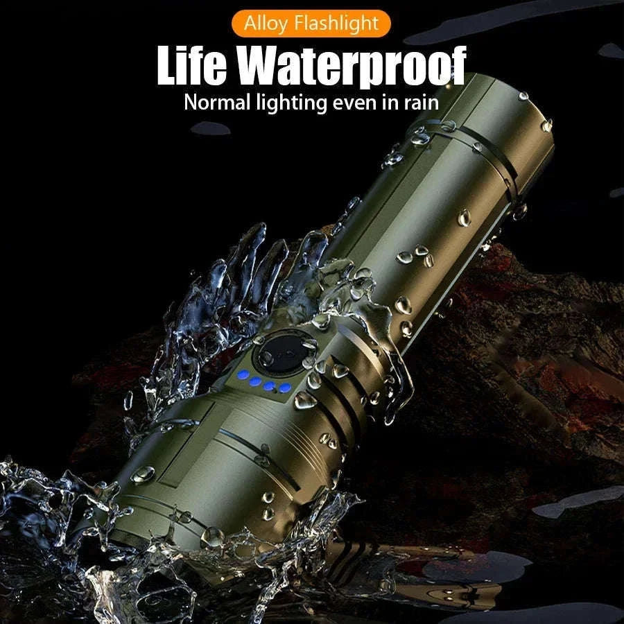 Rechargeable Zoomable Flashlight with Power Bank and 5 Modes-Set A