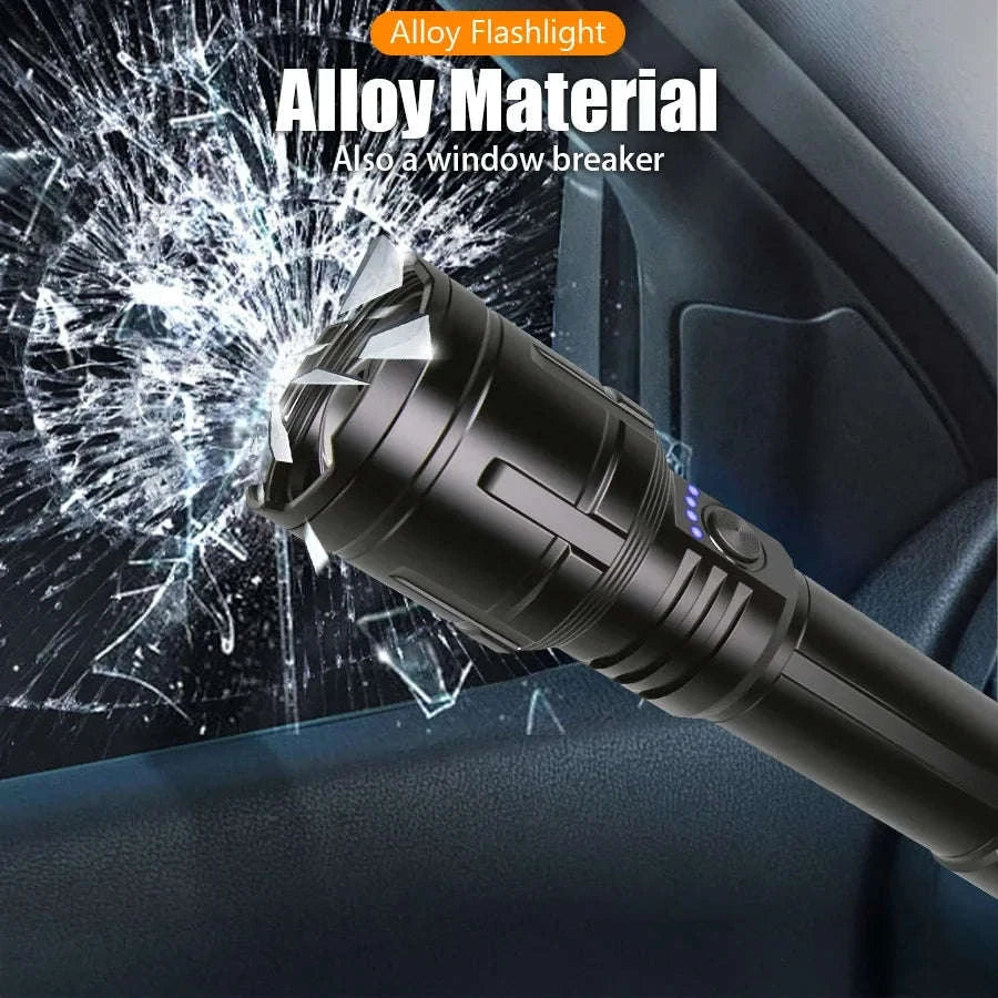Rechargeable Zoomable Flashlight with Power Bank and 5 Modes-Set A