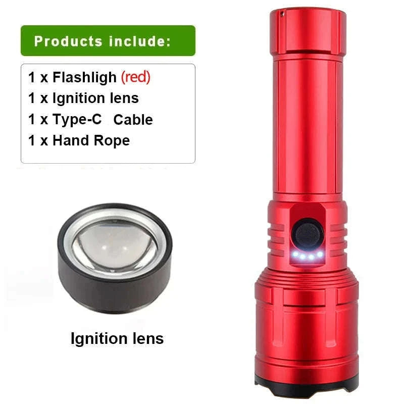Rechargeable Zoomable Flashlight with Power Bank and 5 Modes-Set A