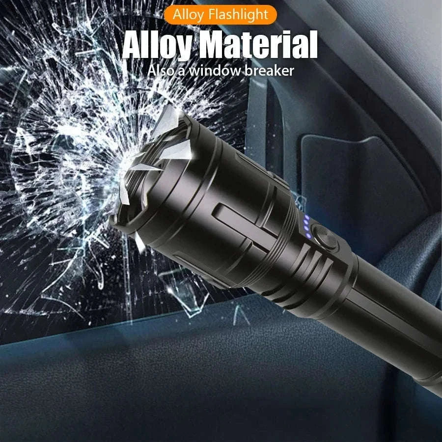 Rechargeable Zoomable Flashlight with Power Bank and 5 Modes-Set A