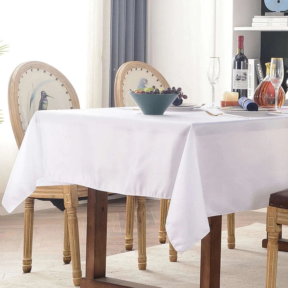 Rectangle Satin Tablecloth for Weddings, Parties & Dining Decor-White / China Mainland / 145x145cm