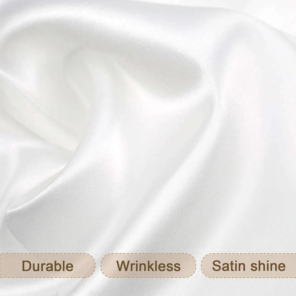Rectangle Satin Tablecloth for Weddings, Parties & Dining Decor-White / China Mainland / 145x145cm