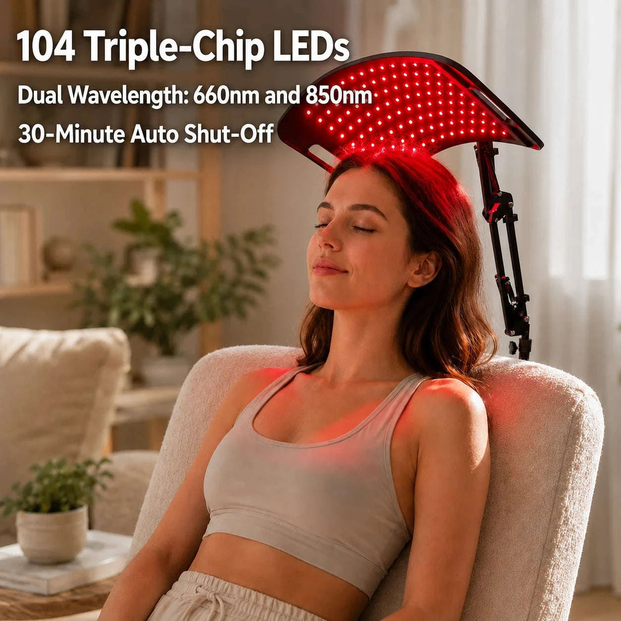 Red Light Lamp for Face and Body with Stand and Timer-United States