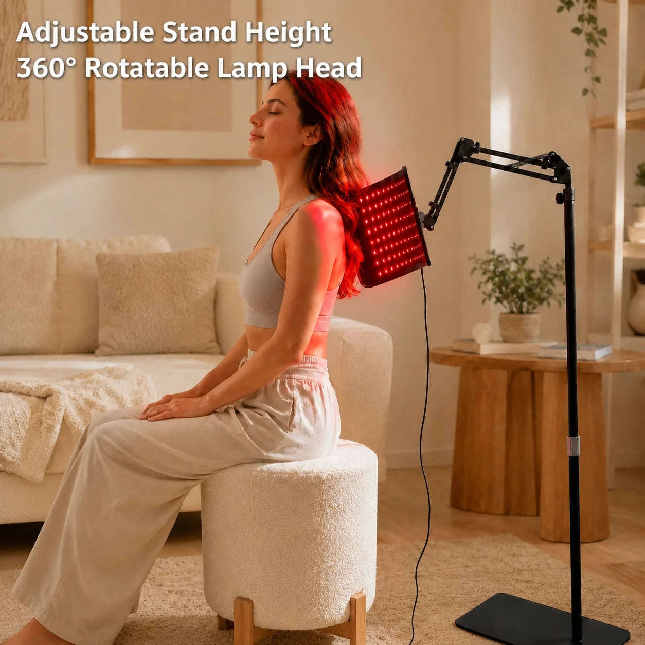 Red Light Lamp for Face and Body with Stand and Timer-United States