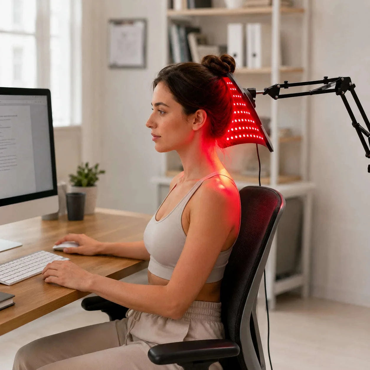Red Light Lamp for Face and Body with Stand and Timer-United States